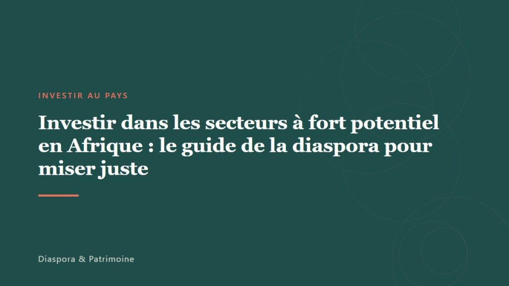 Investir dans les secteurs à fort potentiel en Afrique : le guide de la diaspora pour miser juste