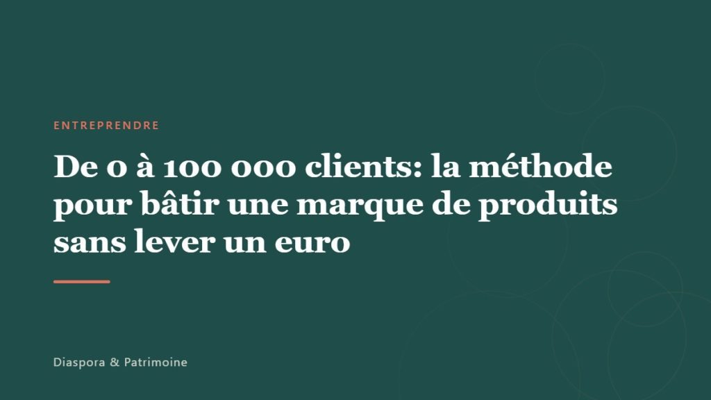De 0 à 100 000 clients: la méthode pour bâtir une marque de produits sans lever un euro