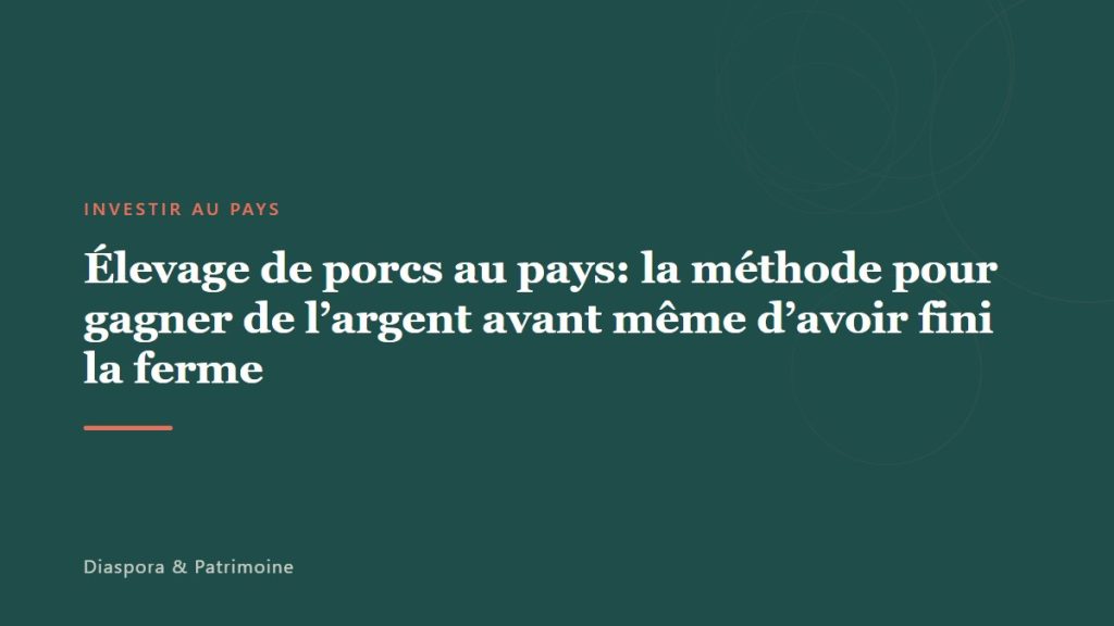 Élevage de porcs au pays: la méthode pour gagner de l&rsquo;argent avant même d&rsquo;avoir fini la ferme