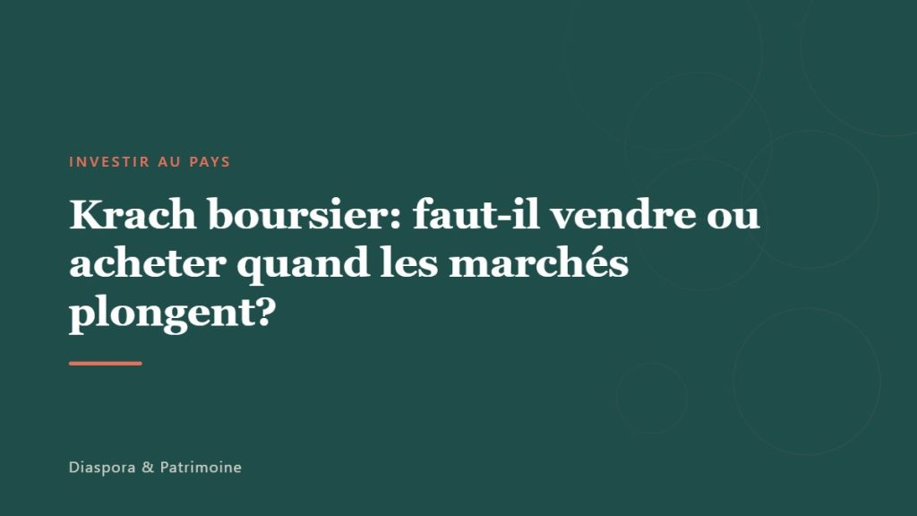 Krach boursier: faut-il vendre ou acheter quand les marchés plongent?